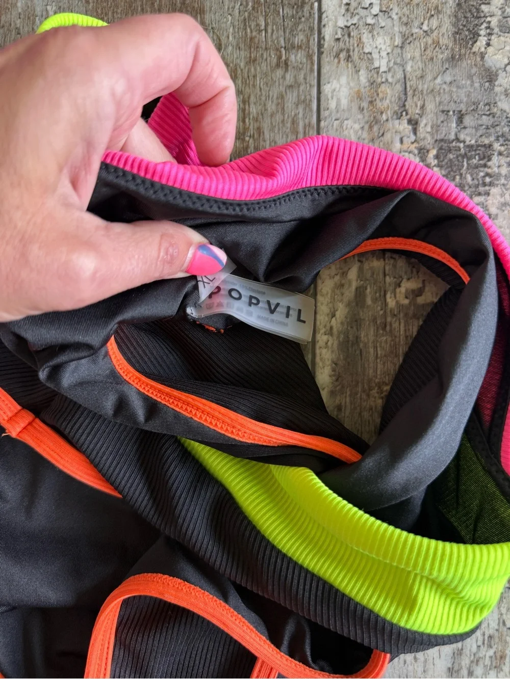 2 for $10 sale: 2 bikini bottoms (L/XL) neon pink and black with neon trim